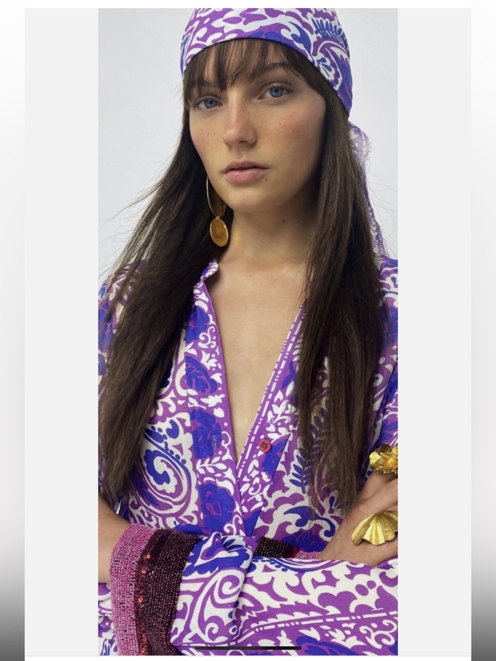 Zara Purple Paisley Wrap Blouse